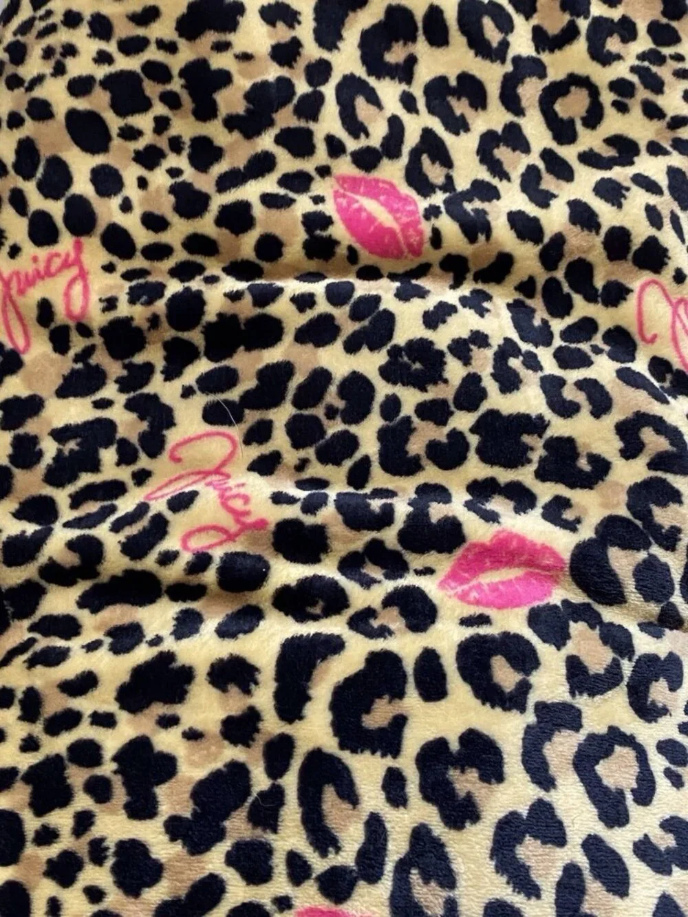Set Juicy Couture‎ Leopard Cheetah Plush Throw Blanket 60”X70” & Pillow 18”X18”